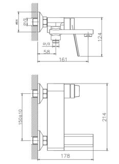 Смеситель для ванны Haiba HB60572 хром